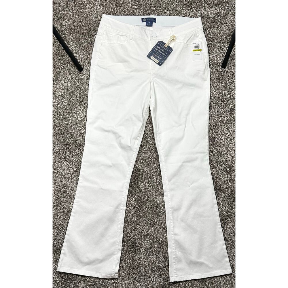 Democracy Ab Solution Itty Bitty Boot Cut Jeans Women's Size 14 White Denim NWT